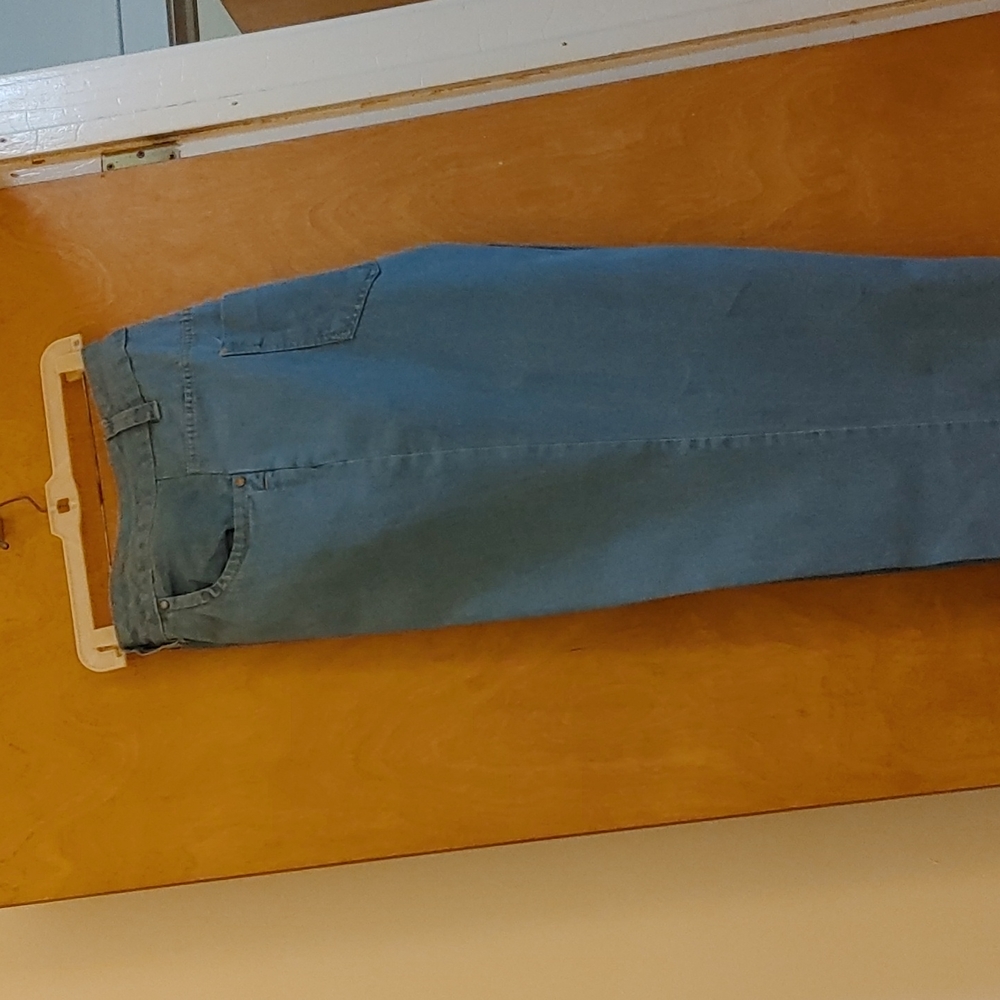 Plus size (28W) stonewashed wide leg jeans by Woman Within